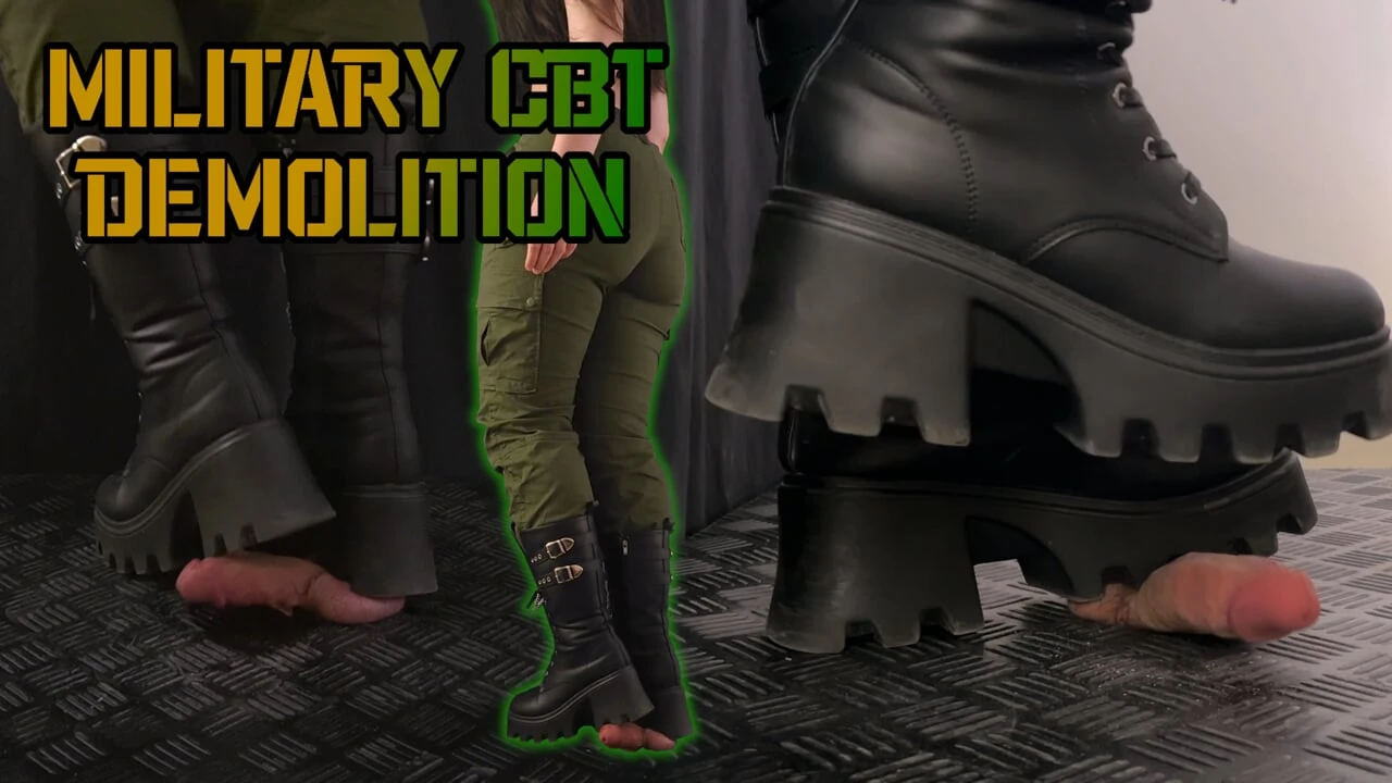 Military CBT Demolition in Chunky Dirty Boots – Bootjob, Shoejob, Ballbusting, Stomp, Trampling, Trample